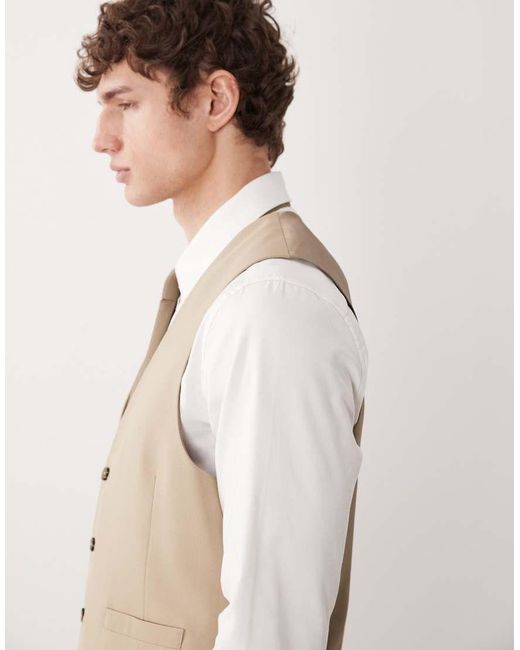 ASOS Natural Slim Suit Vest for men