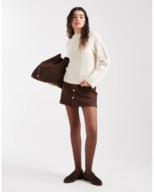 New Look Natural Cable Wide Sleeve Jumper