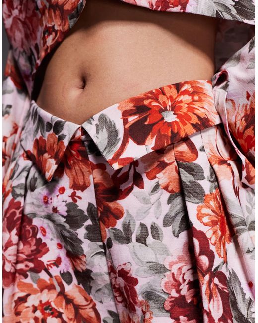 ASOS Co-ord Linen Look Tailored Wide Leg Trouser