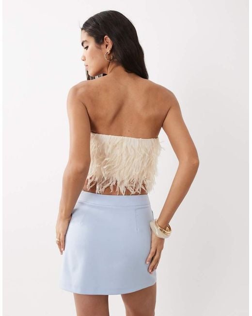 Mango White Textured Off Shoulder Top