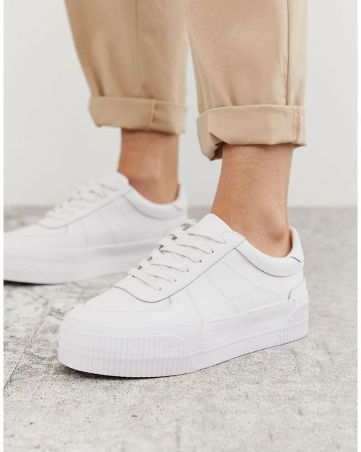 white leather chunky trainers