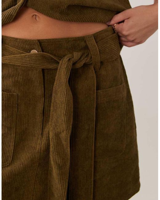 ASOS Natural Corduroy Mini Skirt