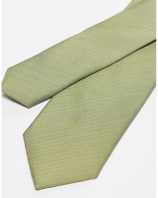 Cravatta Tinta Unita di ASOS in Green da Uomo