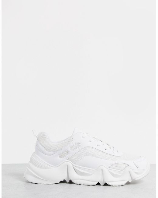 public desire white chunky trainers