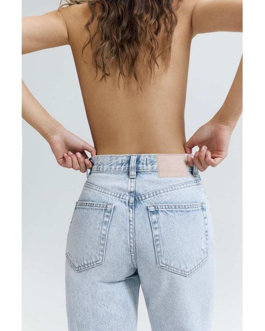 Pull&Bear Blue Ripped Mom Fit Jeans
