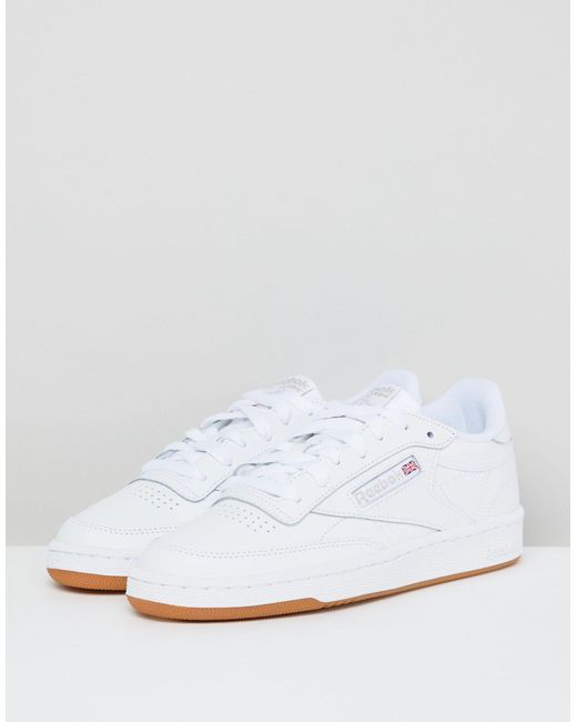 Reebok Leer Classic Club C 85 - Sneakers Van Leer Met Rubberen Zool in het  Wit - Lyst