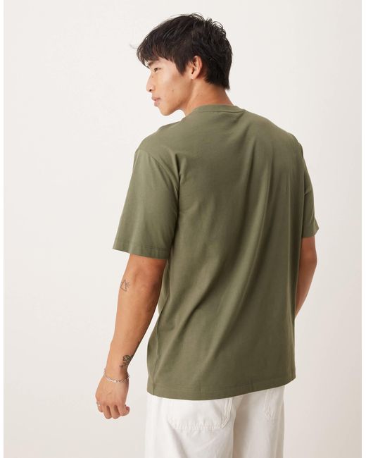 ASOS Green Relaxed Fit T-shirt With Script Print Detail for men