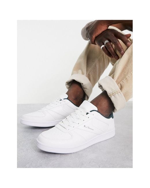 Ben Sherman White Minimal Lace Up Sneakers for men