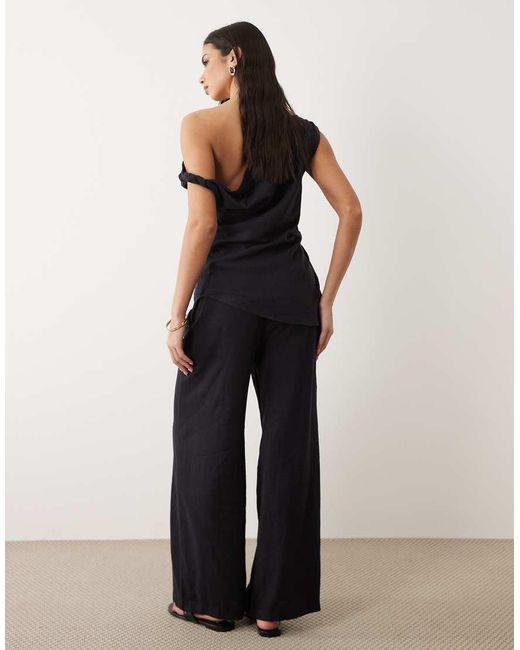 Tala White Resort Wide Leg Linen Pants