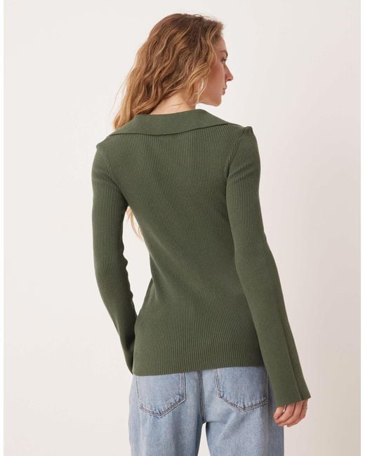 ASOS Green Longline Collared Cardigan