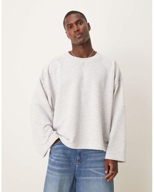 ASOS White Boxy Extreme Oversized Sweatshirt With Panelling for men