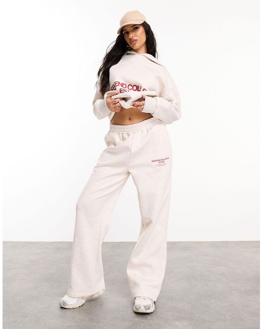 ASOS White Oversized jogger With Red Stacked Logo