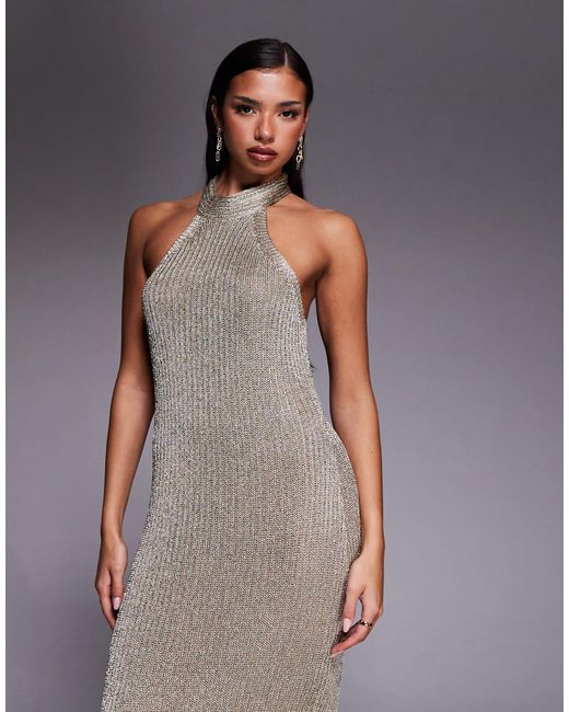 JLUXLABEL Echo Of Light Halter Neck Maxi Dress in Gray | Lyst JLUXLABEL Echo Of Light Halter Neck Maxi Dress in Gray | Lyst