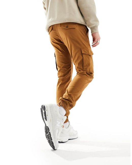 Jack & Jones White Intelligence Cuffed Cargo Trouser for men