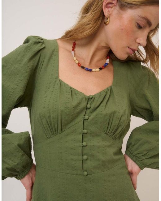 Nobody's Child Green Long Sleeve Melody Mini Dress