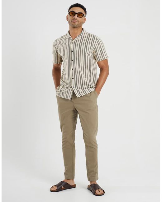 Brave Soul White Striped Woven Shirt for men