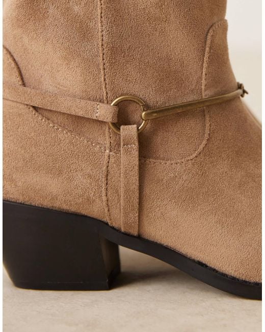 Glamorous Natural Western Low Ankle Boots