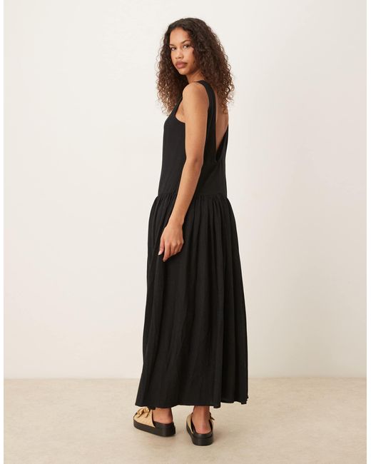 ASOS Black – leinenmix-maxikleid