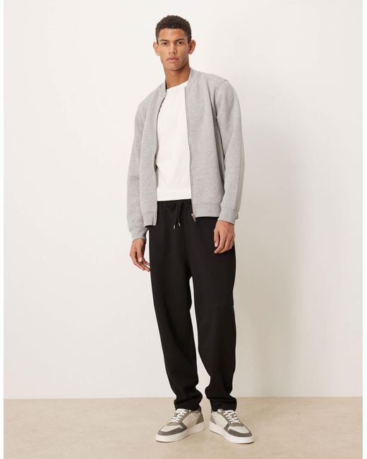 ASOS Black Tapered Trackies With Front Pleats for men