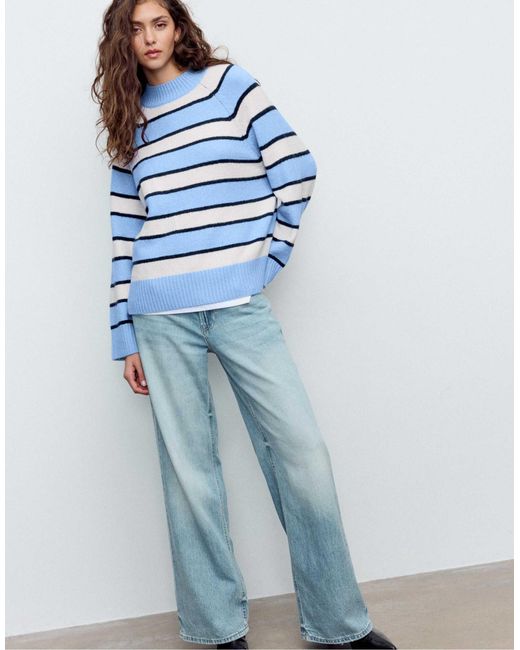 Pull basique en maille - bleu royal Stradivarius en coloris Blue