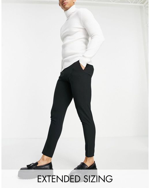 ASOS Black Super Skinny Cropped Smart Trouser for men