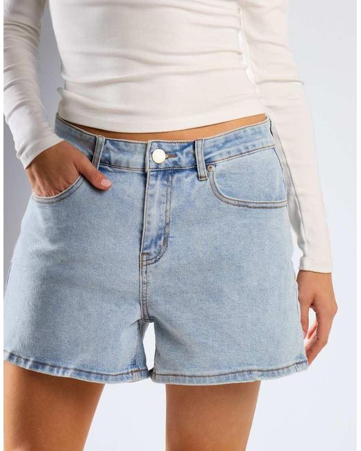 Glamorous White Regular Fit Denim Short