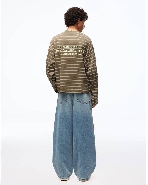 Bershka Blue Super baggy Jeans for men