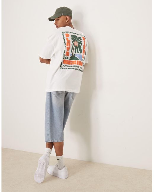 ASOS White Oversized T-shirt With Palm Tree Graphic for men