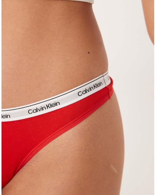 Calvin Klein Red Icon Logo Thong