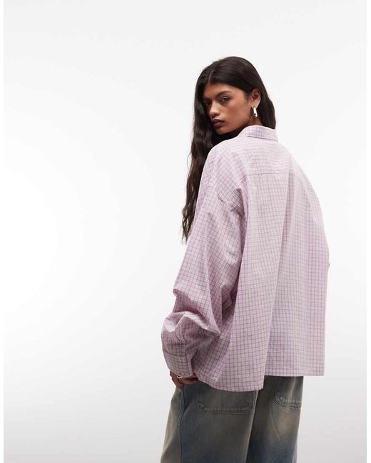 Collusion Purple Oversized Boxy Long Sleeve Shirt