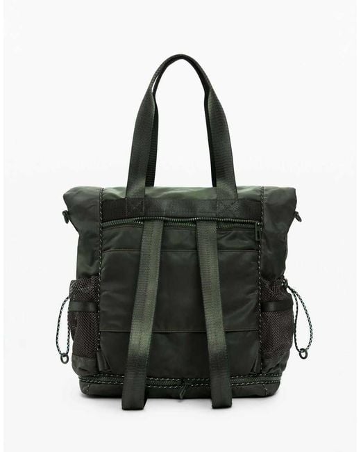 Desigual Black Bicolor Waxed Voyager Backpack
