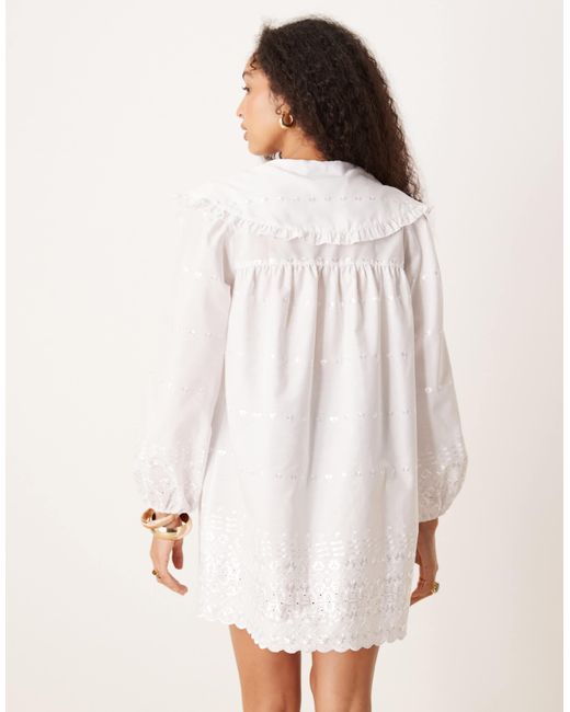 ASOS White – langärmeliges mini-hemdkleid