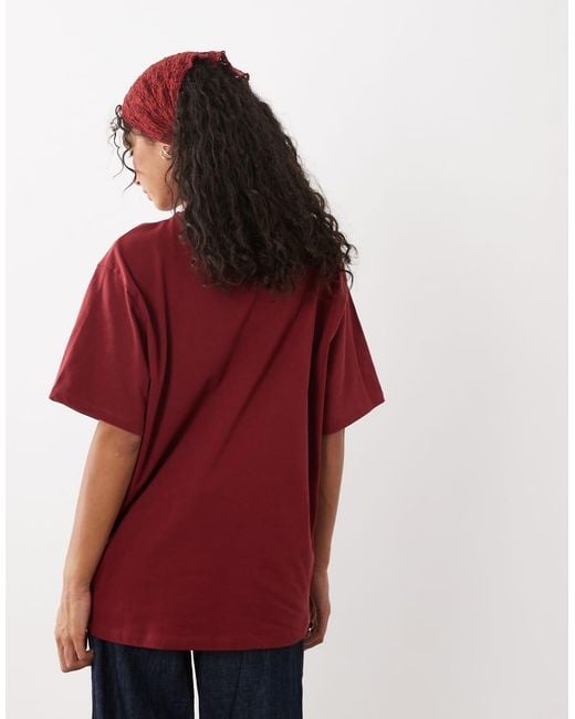 ASOS Red Short Sleeve Oversized Top With Lace Bandana