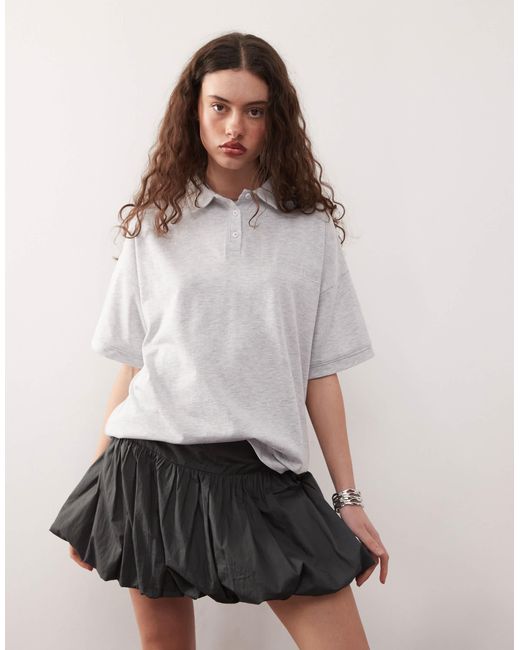Polo oversize - chiné Collusion en coloris Gray