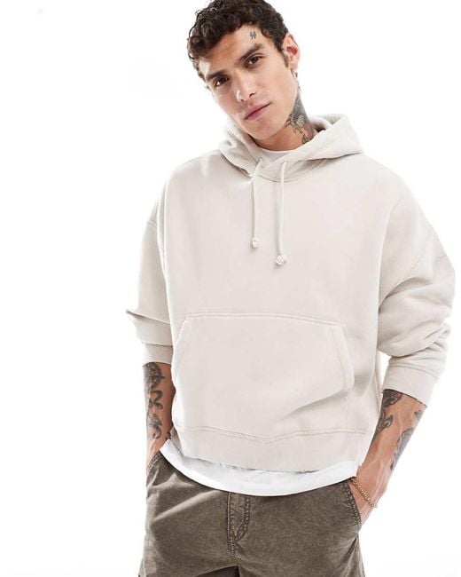 Abercrombie Fitch Cropped Vintage Blank Hoodie in White for Men Lyst UK