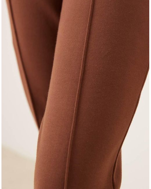 ASOS Natural Mid Rise Skinny Flare Interlock Trouser Co Ord