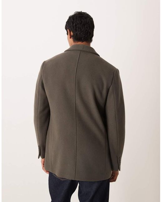 Mango Brown Wool Coat for men