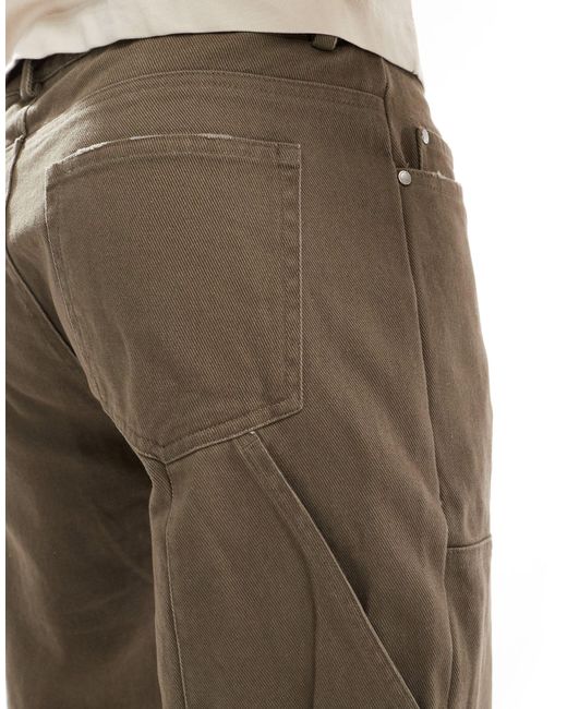 Pantalon cargo style charpentier en sergé - marron The Couture Club pour homme en coloris Natural