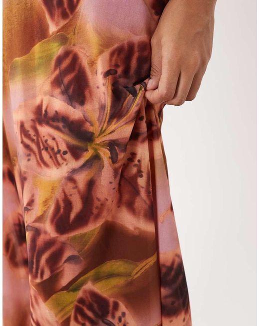 ASOS White Printed Stretch Full Hem Maxi Skirt
