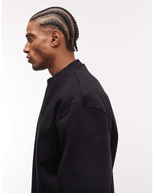 ASOS Blue Premium Heavyweight Oversized Sweatshirt 400Gsm for men