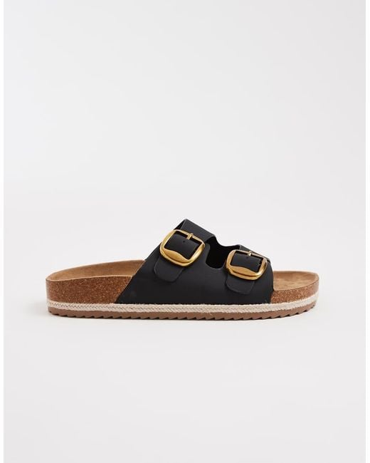 South Beach Brown Double Buckle Sandals
