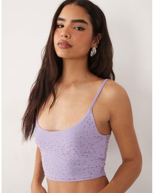 ASOS Purple Hotfix Cropped Cami Top
