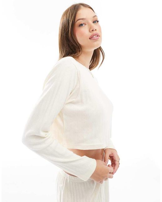 Pijama De Corte Suelto De Punto Pointelle De -Blanco Wednesday's Girl de color White