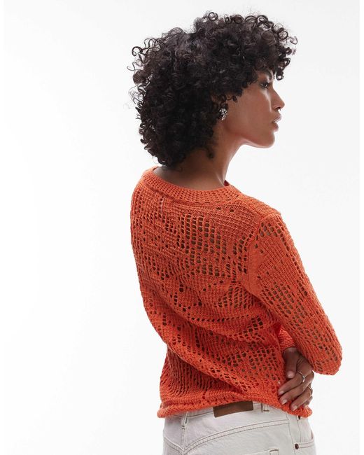 TOPSHOP Red – langärmliges strickoberteil