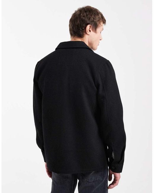 Threadbare Black Pocket Front Shacket for men