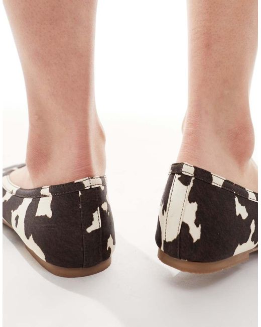 Raid White Maryana Square Toe Ballet Flats