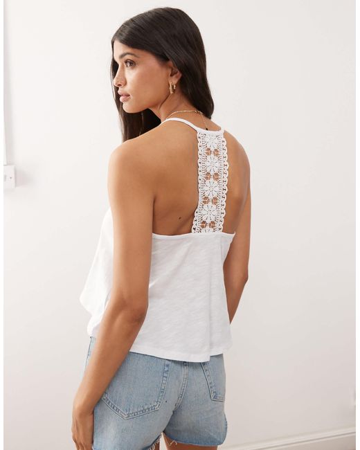 Miss Selfridge White Lace Back Swing Cami Top