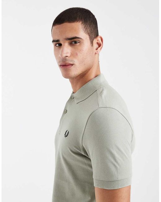 Fred Perry Gray Logo Polo Shirt for men