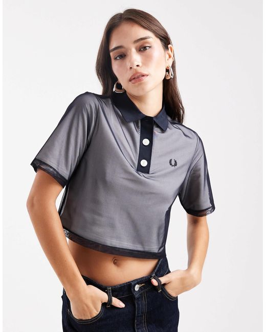 Fred Perry Gray Mesh Polo Shirt