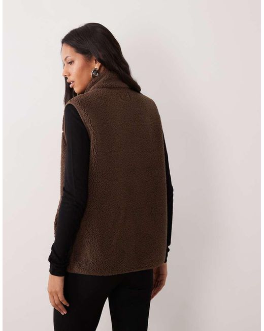 JJ Rebel Brown Zip Through Teddy Vest